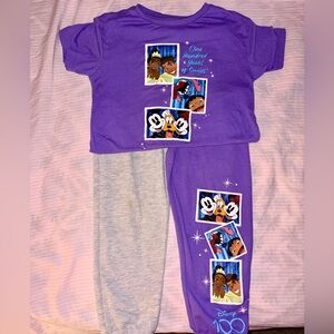 Disney Kids Set- 100 Years of Disney Purple and Gray matching outfit